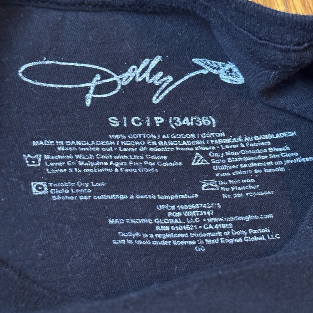 DOLLY PARTON Women’s Official T Shirt Black Country Music Star Queen Small - Picture 3 of 6